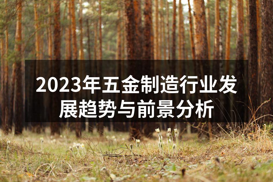 2023年五金制造行业发展趋势与前景分析